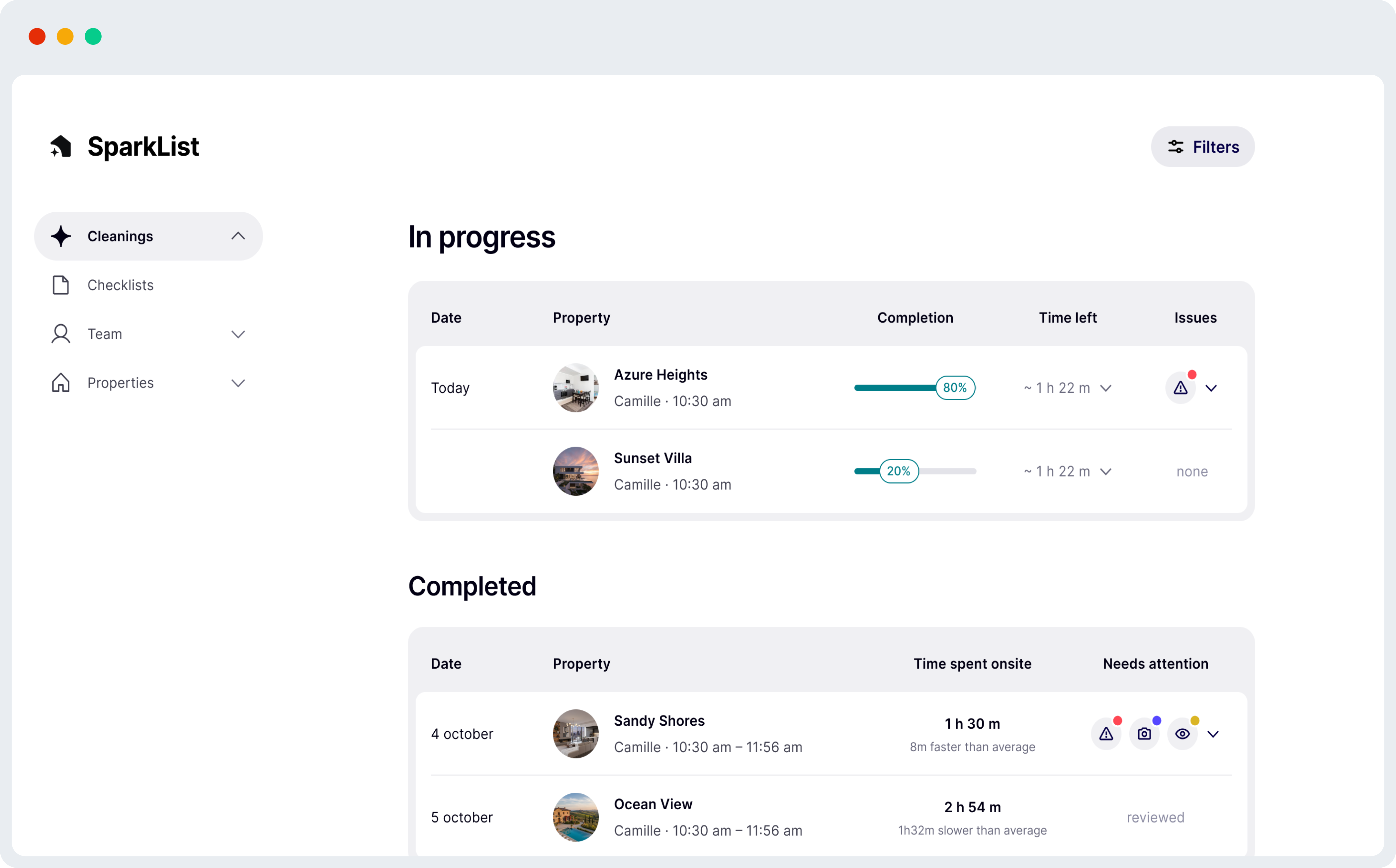 SparkList funcionando en iOS, Android, MacOs y Windows