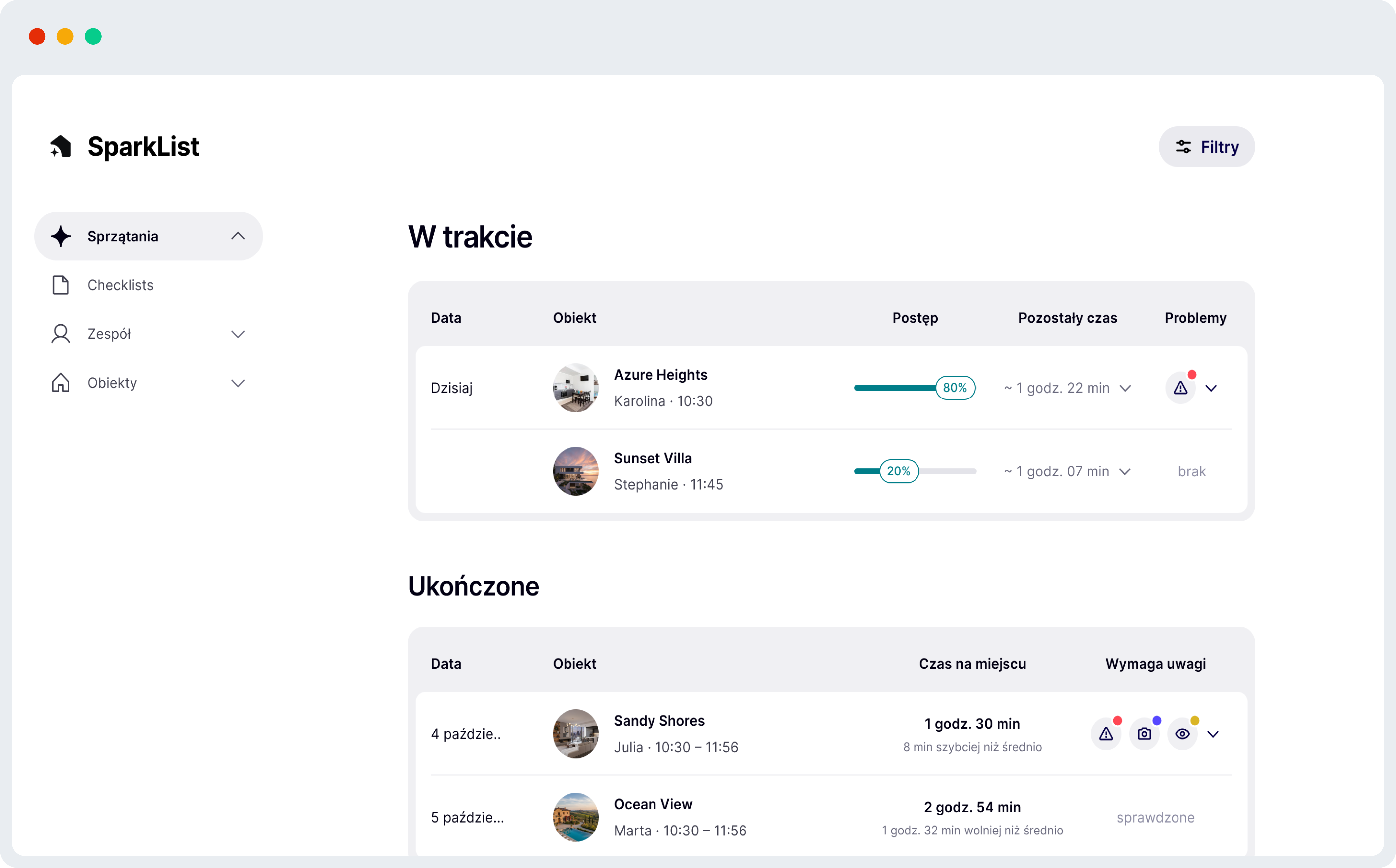 SparkList działający na iOS, Android, MacOs i Windows